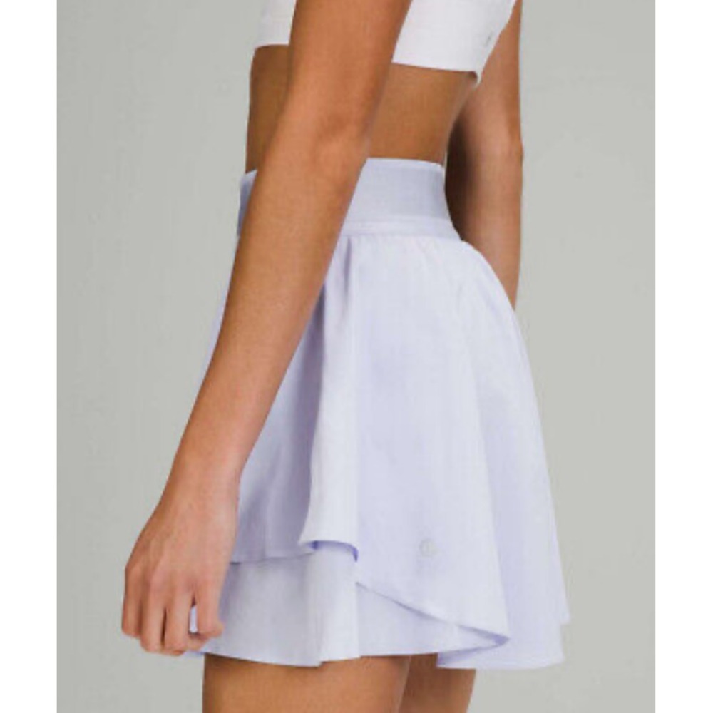 Lululemon Court Rival High Rise Skirt Pastel Blue Size 6 Tennis Golf Ruffle